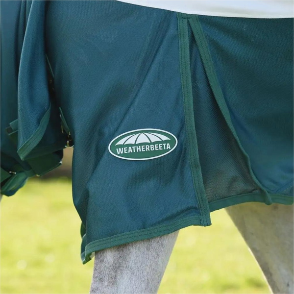 Weatherbeeta Green-Tec Airflow Mesh Combo Neck Rug & Free Fly Mask Bundle 1024531 - White Bottle Green